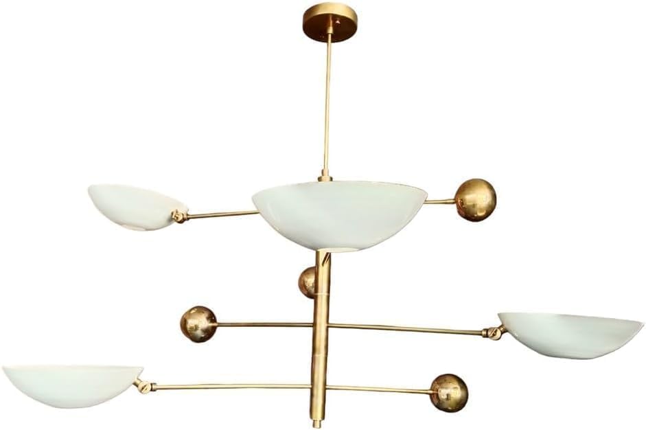 Der Nautical Decor 4 Kronleuchter Licht Mid Century Modern Messing Sputnik Kronleuchter Weiß Hängende schöne Leuchte 