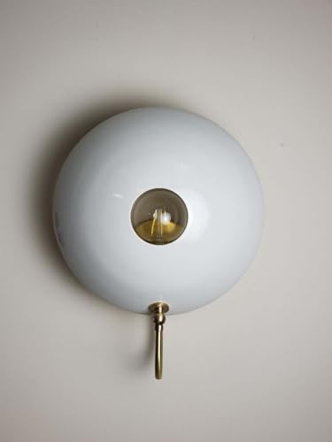 The Nautical Decor MiniPOP Wall Sconce in Brass and White Enamel