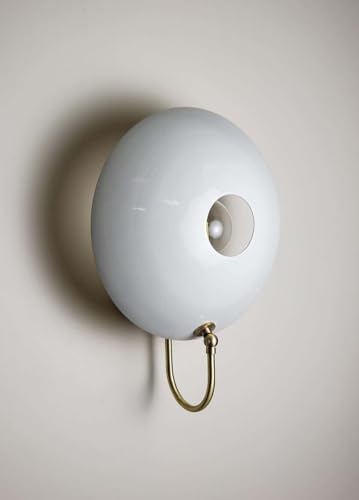 The Nautical Decor MiniPOP Wall Sconce in Brass and White Enamel