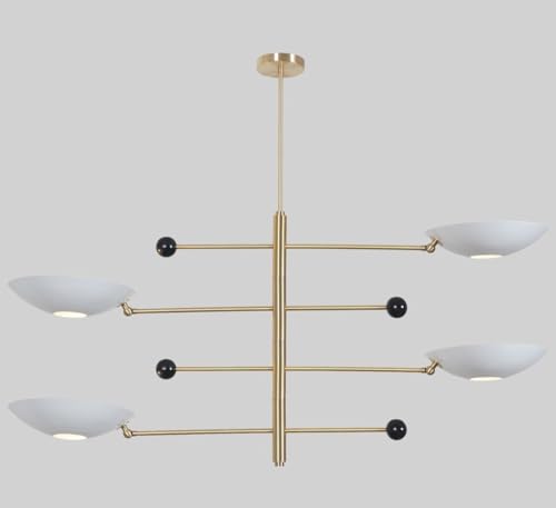 The Nautical Decor 4 Light Style Modern Brass Sputnik Light Disk Chandelier Pendant