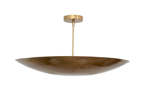 DIE CHANDELIER-KOLLEKTION 6-Licht-Stern-perforierte, elegante Deckeneinbauleuchte, Hängeleuchte, Sputnik-Kronleuchter aus der Mitte des Jahrhunderts, moderne Leuchte. 