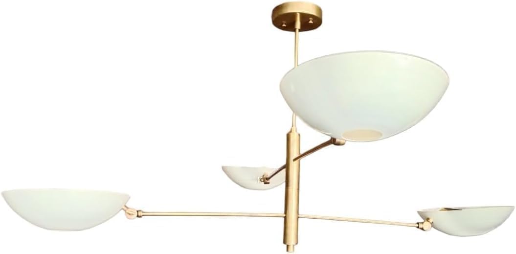 The Nautical Decor 4 Chandelier Light Mid Century Modern Brass Sputnik Chandelier White Shade Beautiful Light Fixture