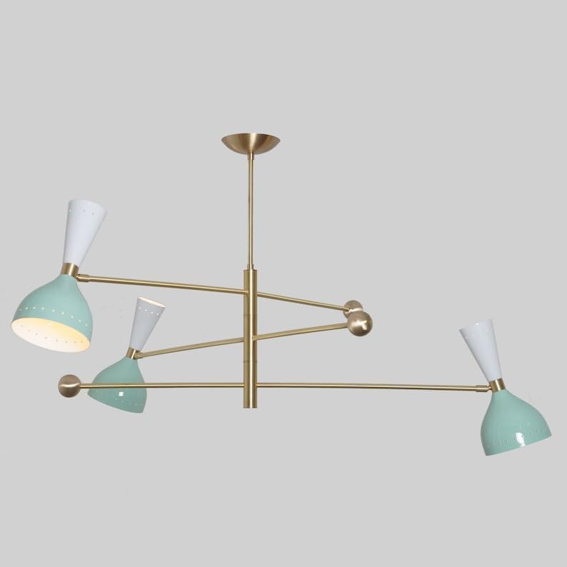 The Nautical Decor Style 3 Arms 6 Lights Modern Brass Bespoke Chandelier