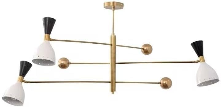 The Nautical Decor 3 Light Counterball Pendant Mid Century Modern Raw Brass Sputnik Light Fixture