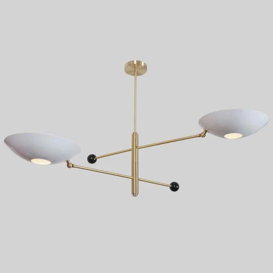 The Nautical Decor MID Century Style 2 Lights Modern Brass Sputnik Light Chandelier Ceiling Fixture