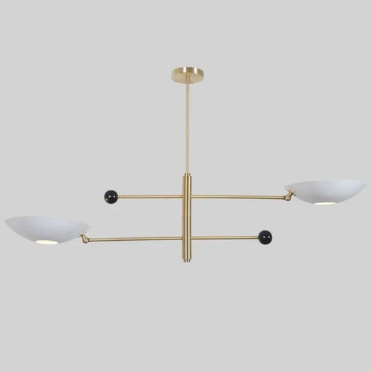 The Nautical Decor MID Century Style 2 Lights Modern Brass Sputnik Light Chandelier Ceiling Fixture