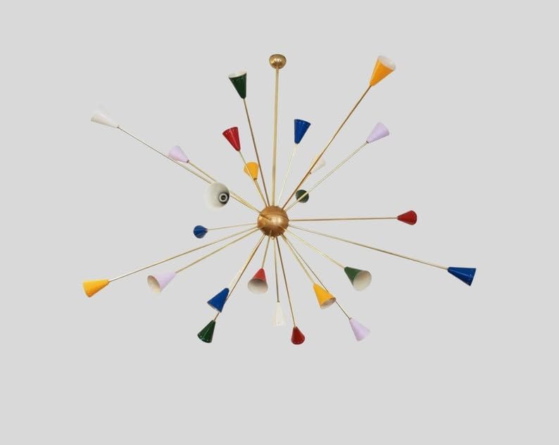 The Nautical Decor Wunderschöner Sputnik-Kronleuchter aus Messing mit 24 Leuchten im modernen Mid-Century-Stil 