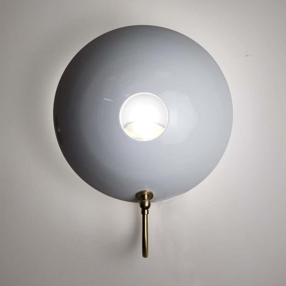 The Nautical Decor MiniPOP Wall Sconce in Brass and White Enamel