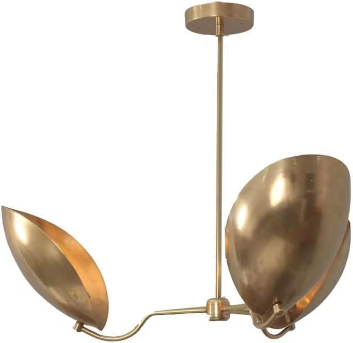 The Nautical Decor 3 Light Curved Shades Pendant Mid Century Modern Sputnik Chandelier Light Fixture