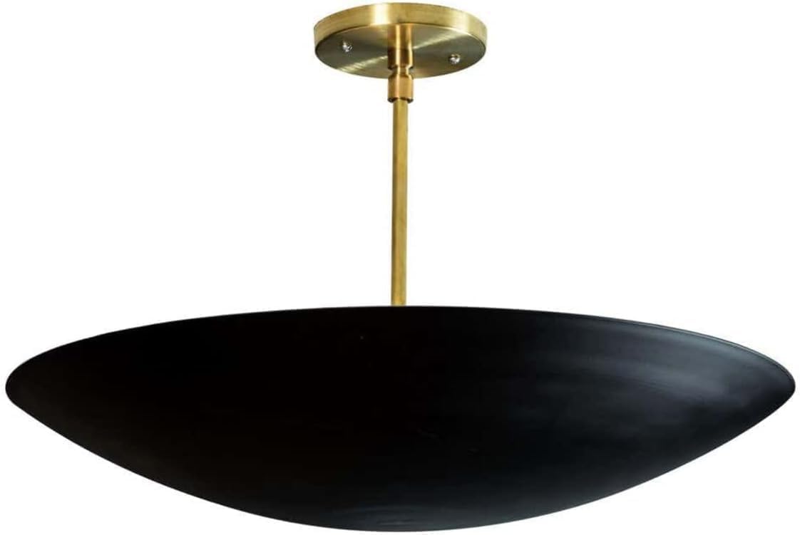 The Nautical Decor 6 luces elegante techo empotrado lámpara colgante de mediados de siglo moderno negro sombra Sputnik lámpara de araña 