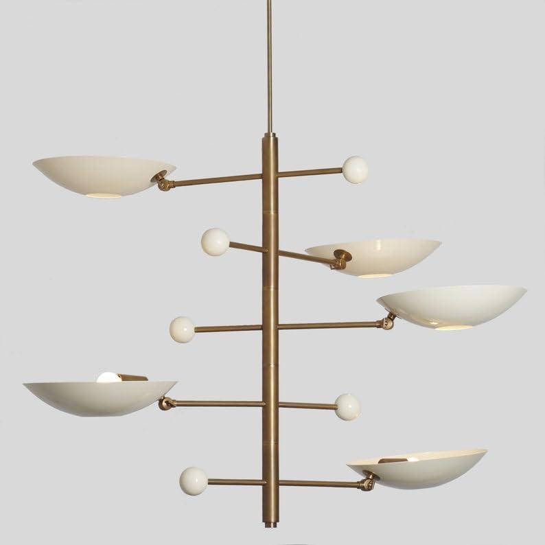 The Nautical Decor Beautiful 5 Light Mid Century Style Modern Brass Sputnik Light Chandelier