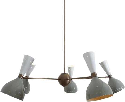 The Nautical Decor Style 5 Arms 10 Light Modern Brass Sputnik Chandelier