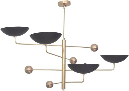 The Nautical Decor 4 Light Curved Pendant Mid Century Modern Sputnik Chandelier Light Fixture