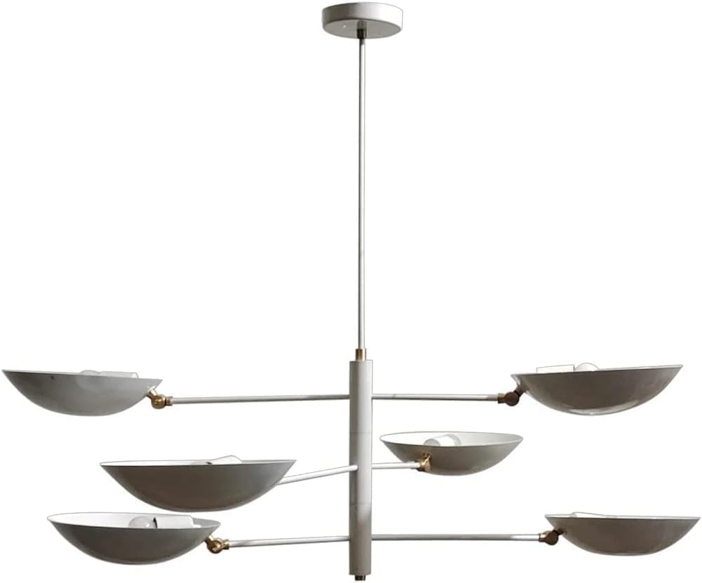 The Nautical Decor 6 Light Pendant Mid Century Modern Raw Brass Sputnik Chandelier Light FixtureS