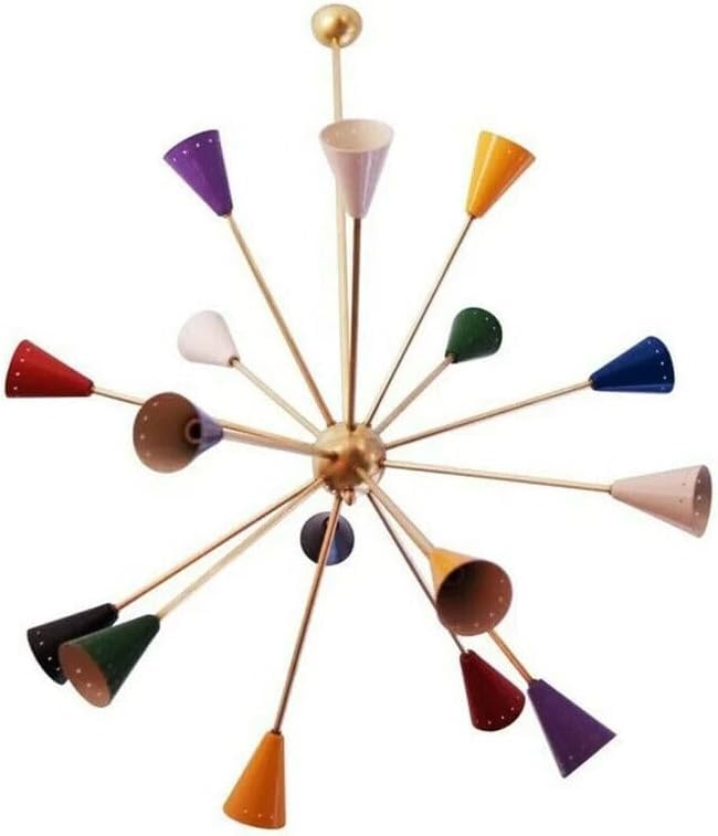 The Nautical Decor Mid Century Multicolored Sputnik Brass Chandelier Stilnovo Lights 16 Arms