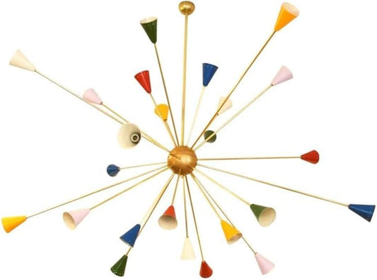 The Nautical Decor Wunderschöner Sputnik-Kronleuchter aus Messing mit 24 Leuchten im modernen Mid-Century-Stil 