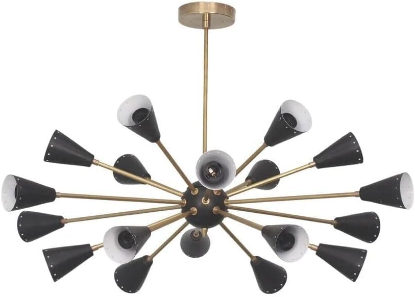 The Nautical Decor Style 18 Light Mid Century Brushed Brass Sputnik Chandelier Light