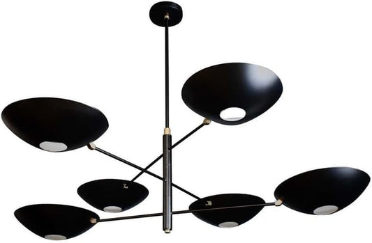 The Nautical Decor Large Counterbalance Chandelier in Matt Black Ceiling Fixture Mid Century Sputnik Chandelier 6 Arms