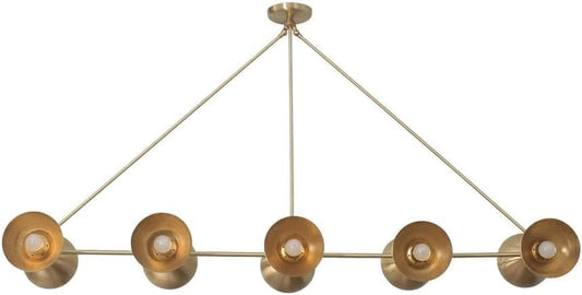 The Nautical Decor 10 Light Modern Brass Chandelier Light Fixture