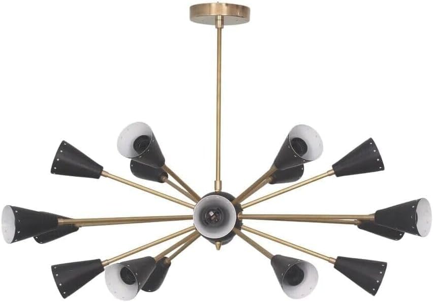 The Nautical Decor Style 18 Light Mid Century Brushed Brass Sputnik Chandelier Light