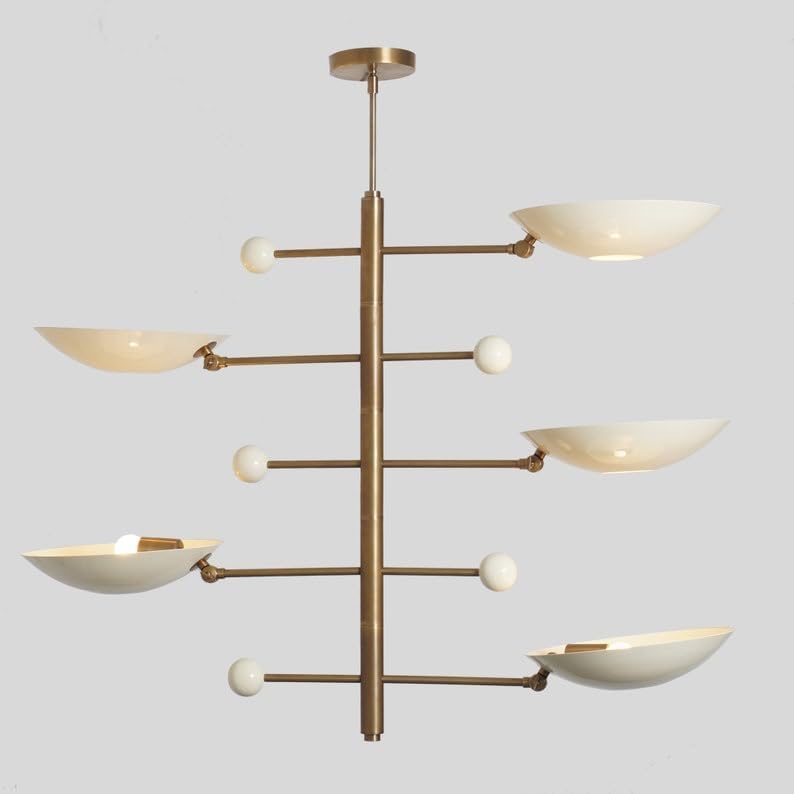 The Nautical Decor Beautiful 5 Light Mid Century Style Modern Brass Sputnik Light Chandelier