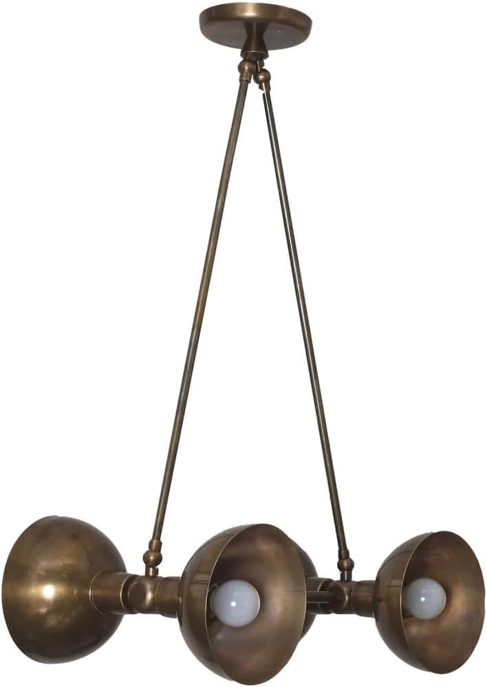 The Nautical Decor 4 Light Modern Raw Brass Chandelier Light Fixture