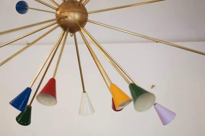 The Nautical Decor Wunderschöner Sputnik-Kronleuchter aus Messing mit 24 Leuchten im modernen Mid-Century-Stil 