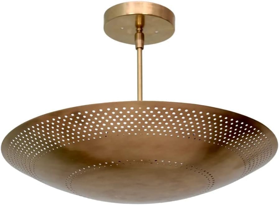 The Nautical Decor 6 Light Perforated Elegant Ceiling Flushmount Light Pendant Mid Century Modern Sputnik Chandelier Light Fixture