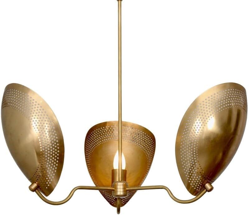 The Nautical Decor 3 Light Curved Perforated Shades Pendant Mid Century Modern Sputnik Chandelier Light Fixture